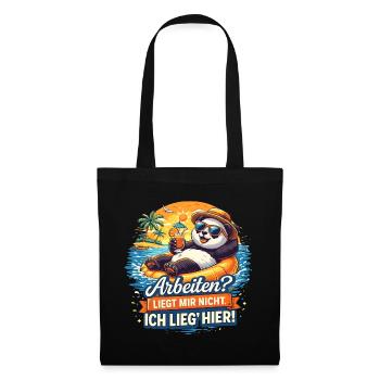 Vacances à la plage panda : travail ? Pas pour moi - Sac en tissu - noir - Devant