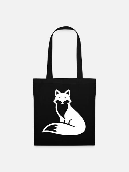 Fuchs Tier Silhouette - Stoffbeutel - Schwarz
