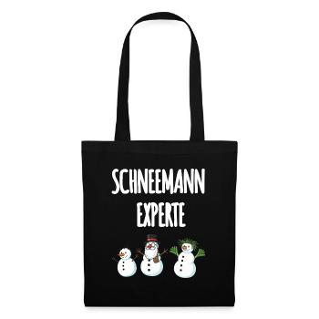 Schneemann Experte - Stoffbeutel - Schwarz - Vorne