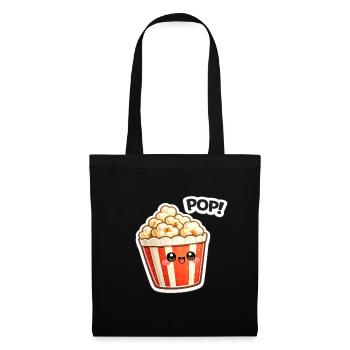 Kawaii Popcorn Smile Design - Tote Bag - black - Front