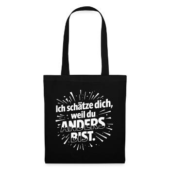Je t’apprécie parce que tu es différent. - Sac en tissu - noir - Devant