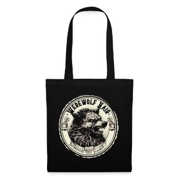 Emblème de la pièce de la tête de loup-garou - Sac en tissu - noir - Devant