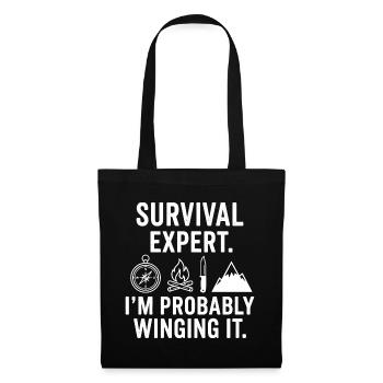 Survival Expert – Probably Improvised - Tote Bag - black - Front