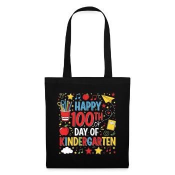 100 Days of Kindergarten Happy 100th Day of School - Tote Bag - black - Front