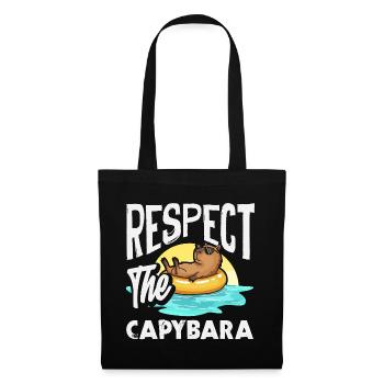 Respect pour les capybaras Animal mignon et drôle - Sac en tissu - noir - Devant