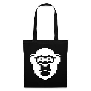Retro Pixel Chimp Abzeichen - Stoffbeutel - Schwarz - Vorne