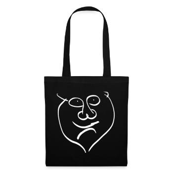 Heart Face Line Art Positive-Negative Smile - Tote Bag - black - Front