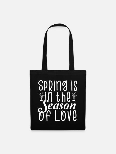 Frühling Sommer Liebe - Stoffbeutel - Schwarz
