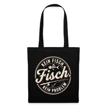 Kein Fisch, Kein Problem, Angler Shirt, Hoodie - Stoffbeutel - Schwarz - Vorne