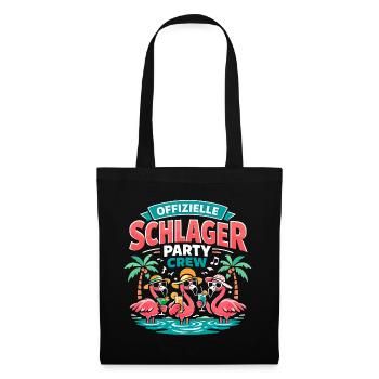 Schlager Party Crew Flamingo Offiziell - Stoffbeutel - Schwarz - Vorne