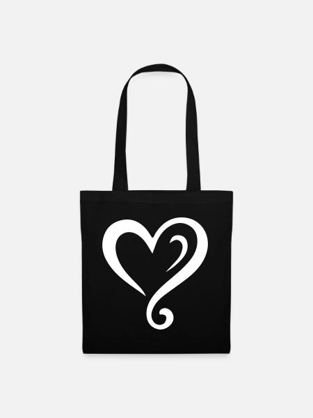 Herz Symbol - Stoffbeutel - Schwarz