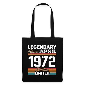 Cadeau Anniversaire Avril 1972 Rétro Avril 1972 - Sac en tissu - noir - Devant