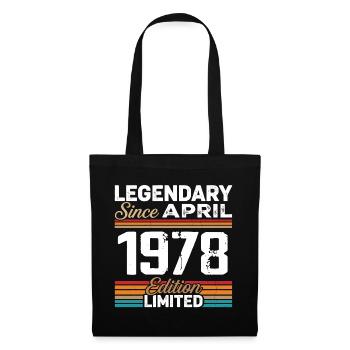 Cadeau Anniversaire Avril 1978 Rétro Avril 1978 - Sac en tissu - noir - Devant
