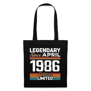 April 1986 Retro April 1986 Geburtstagsgeschenk - Stoffbeutel - Schwarz - Vorne