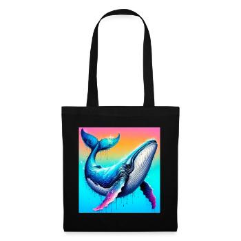baleine - Sac en tissu - noir - Devant