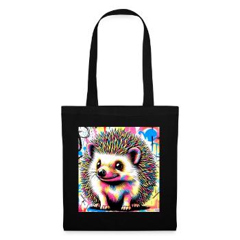 hérisson - Sac en tissu - noir - Devant