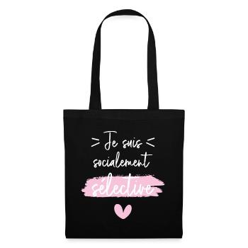 Je suis socialement sélective - Sac en tissu - noir - Devant