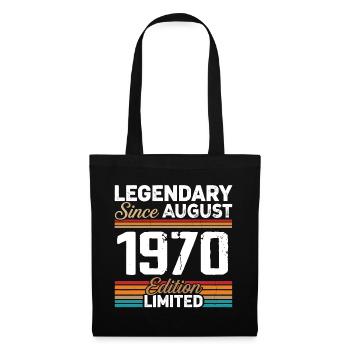 Legendär seit August 1970 Vintage Retro - Stoffbeutel - Schwarz - Vorne