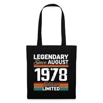 Legendär seit August 1978 Vintage Retro - Stoffbeutel - Schwarz - Vorne