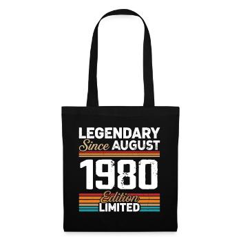 Legendär seit August 1980 Vintage Retro - Stoffbeutel - Schwarz - Vorne
