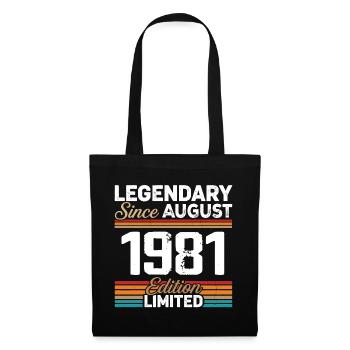 Légendaire Depuis Août 1981 Vintage Rétro - Sac en tissu - noir - Devant