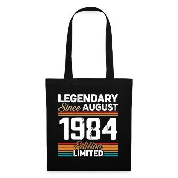 Legendär seit August 1984 Vintage Retro - Stoffbeutel - Schwarz - Vorne