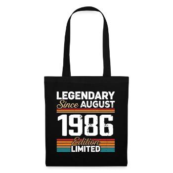 Legendär seit August 1986 Vintage Retro - Stoffbeutel - Schwarz - Vorne
