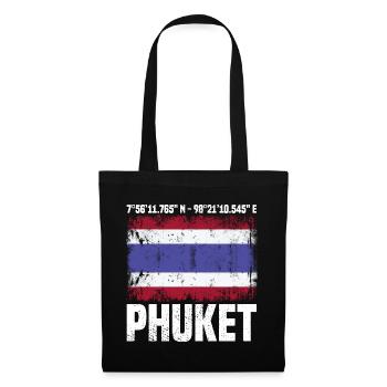 Phuket Koordinaten - Stoffbeutel - Schwarz - Vorne