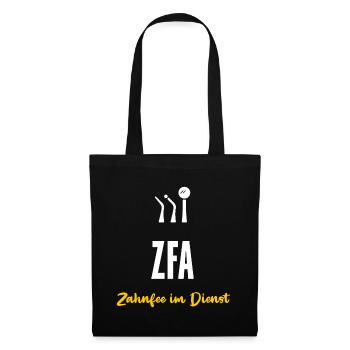 ZFA Geschenk Zahnfee im Dienst Zahnarzthelferin - Stoffbeutel - Schwarz - Vorne