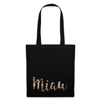 Meow Leoprint - Motif Léopard - Sac en tissu - noir - Devant
