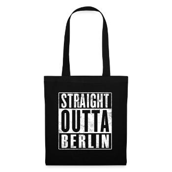 STRAIGHT OUTTA BERLIN IM COOLEN USED LOOK - Stoffbeutel - Schwarz - Vorne