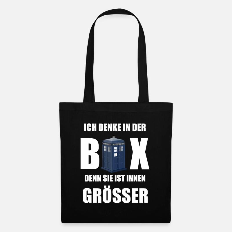 Sie ist innen grösser - Stoffbeutel - Schwarz