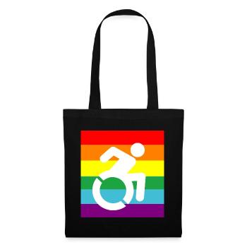 Handicapé, Gay, En fauteuil roulant, Pride, LGBTQ # - Sac en tissu - noir - Devant