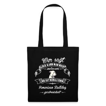 American Bulldog Glück - Stoffbeutel - Schwarz - Vorne