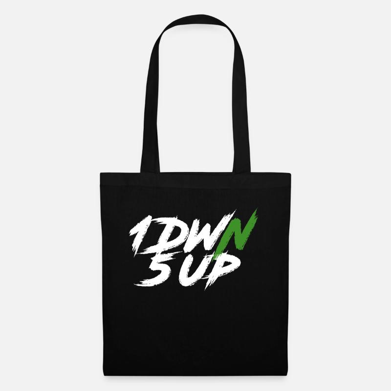 1DWN5UP white - Tote Bag - black