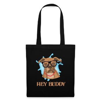 Nerd Hunderasse intelligenter Boxer mit Brille - Stoffbeutel - Schwarz - Vorne