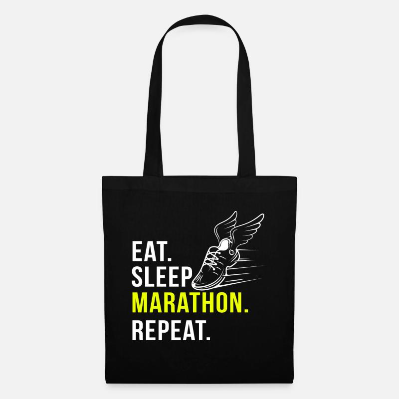 Marathon lustig Geschenk Geburtstag - Stoffbeutel - Schwarz