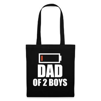 Batterie vide - Père de 2 gars - Sac en tissu - noir - Devant