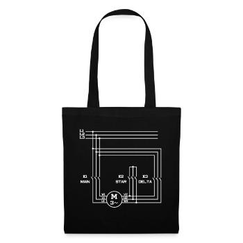 Génie électrique Moteur Moteur Stern Triangle - Sac en tissu - noir - Devant
