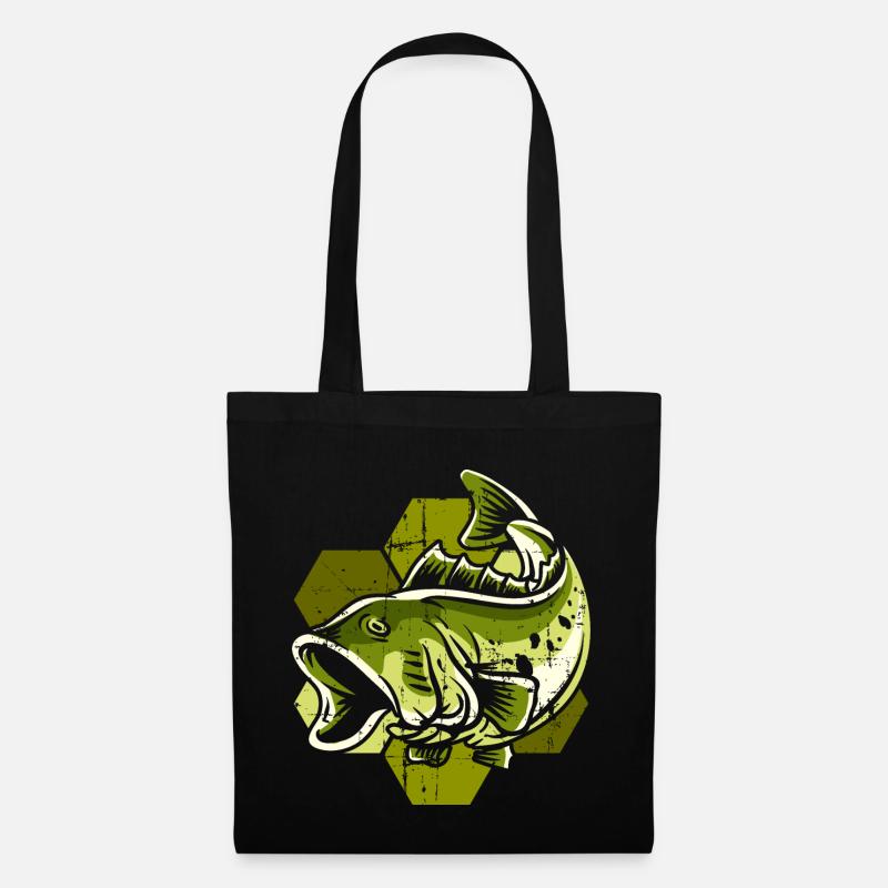 Pêcheur poisson - Sac en tissu - noir