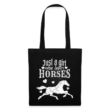Fille disant chevaux - Sac en tissu - noir - Devant