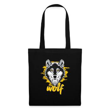 Wolf - Stoffbeutel - Schwarz - Vorne