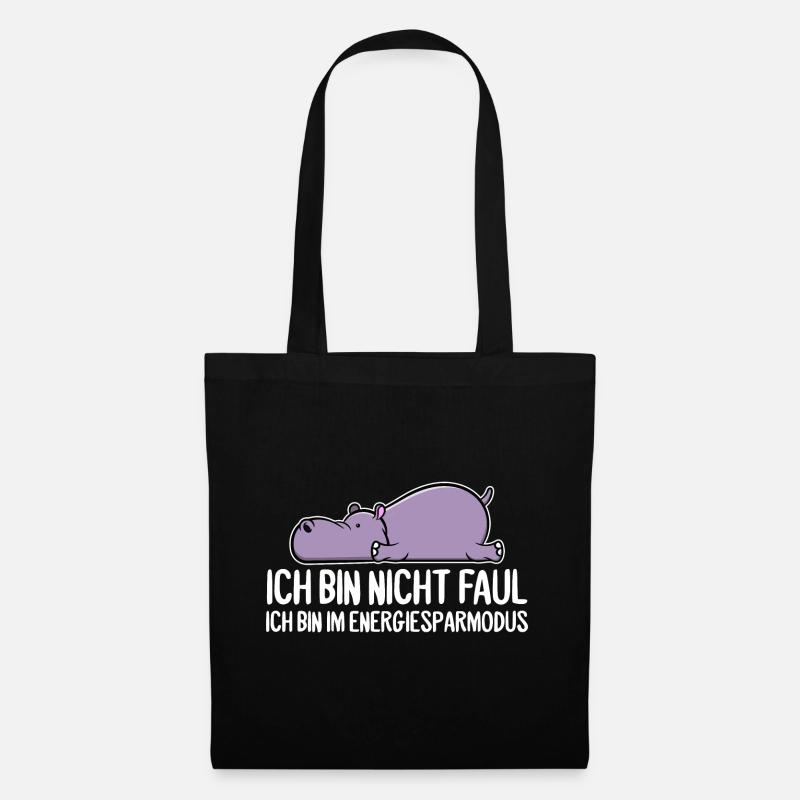Lustiges Nilpferd Flusspferd Zeichnung Geschenk - Stoffbeutel - Schwarz