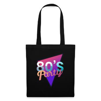 80s party gift neon retro vintage cult - Tote Bag - black - Front