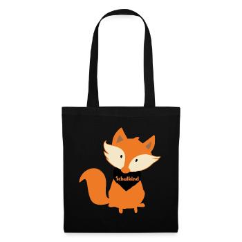 Renard écolier enfant scolarisation - Sac en tissu - noir - Devant