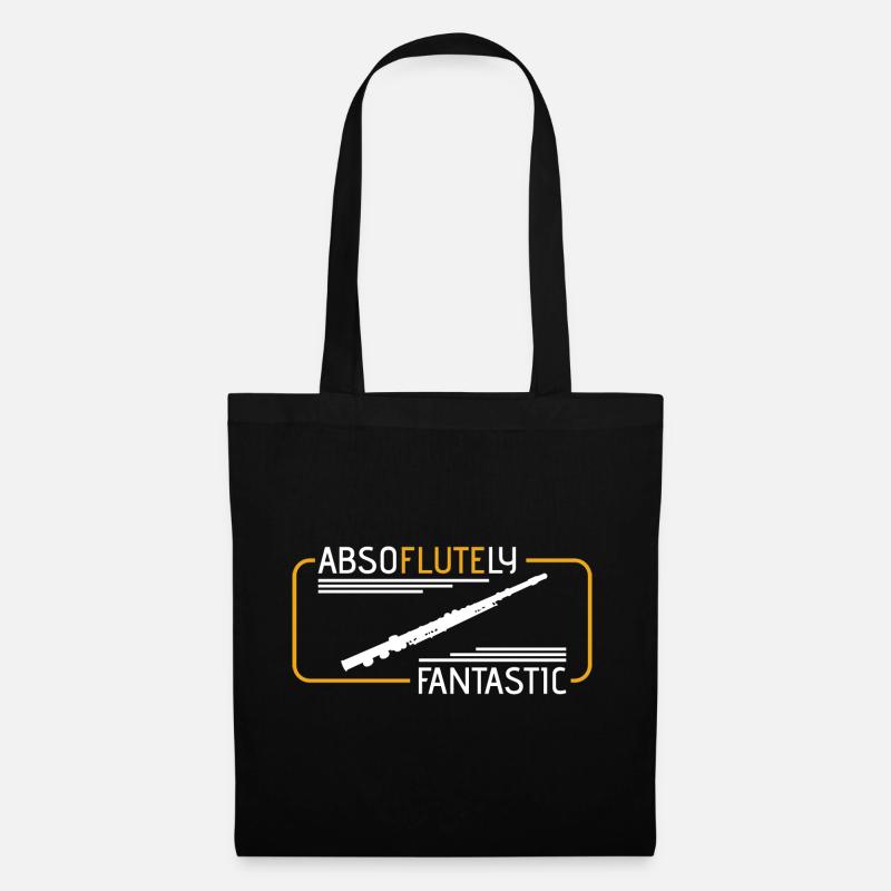 Flöte Flötist Geschenk Querflöte Musiker Spruch - Stoffbeutel - Schwarz