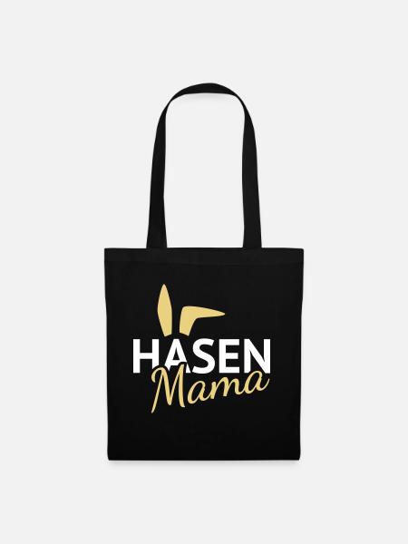 Hasen Mama Hasenohren - Stoffbeutel - Schwarz