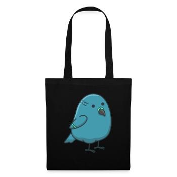 Vogel Vögel Kawaii Geschenk Tier Papagei Sittich - Stoffbeutel - Schwarz - Vorne