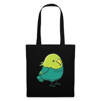 Vogel Vögel kawaii niedlich Geschenk Papagei Tier - Stoffbeutel - Schwarz - Vorne