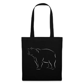 Bär Tier Bären Geschenk Natur Zeichnung Braunbär - Stoffbeutel - Schwarz - Vorne